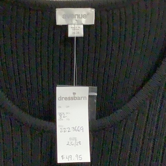 Donate Do ateAvenue Black Sz26-28 long sweater - Picture 5 of 8